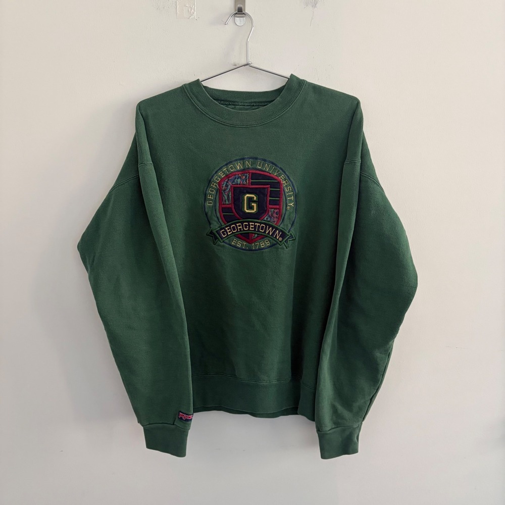 Vintage JanSport Georgetown University Crewneck Sweatshirt Green XL